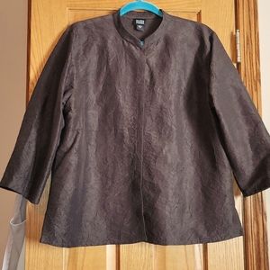 Eileen Fisher silk blouse with hidden buttons